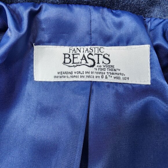 Harry Potter Fantastic Beasts Men's Large Blue Trench Coat - Picture 5 of 9